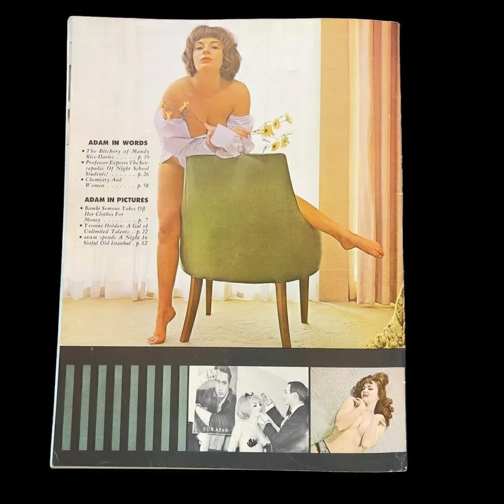 Adam Men’s Magazine August 1964 Sheila Reynolds Vol 8 Issue 8 Nude Pin-Ups